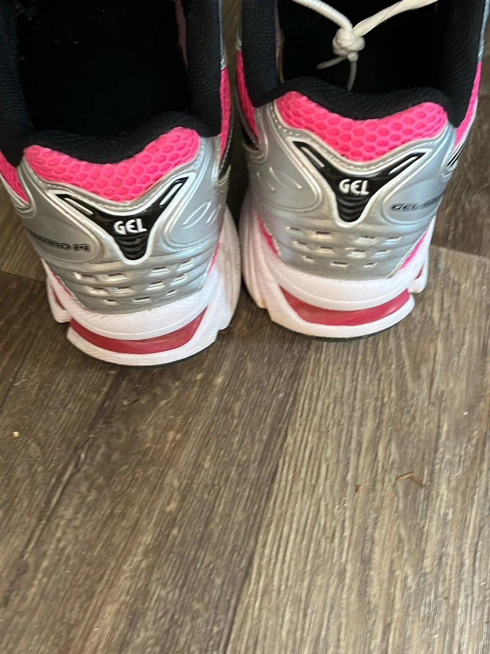 Asics Hot Pink and Silver Athletic Sneakers